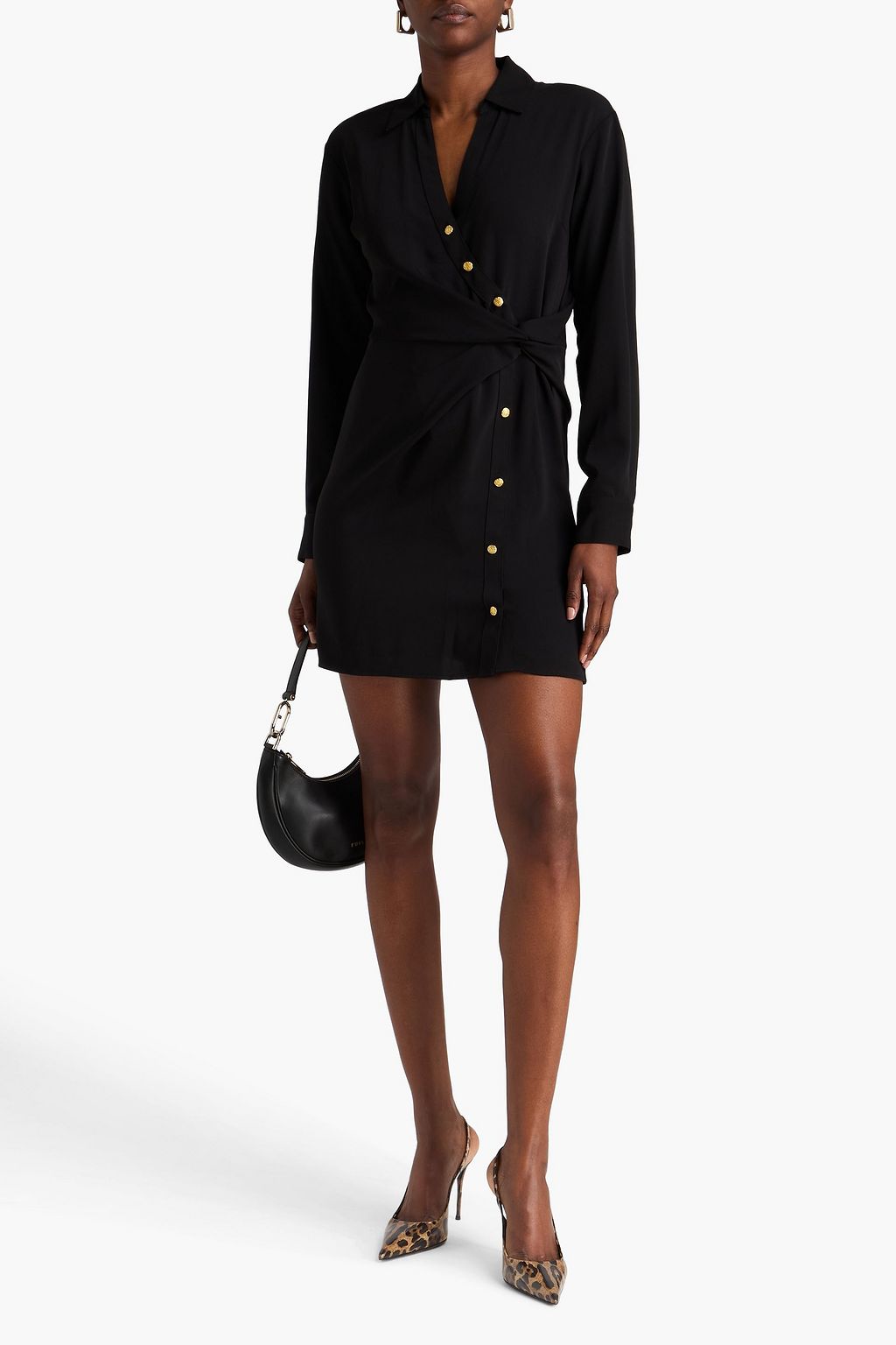 VERONICA BEARD Wright wrap-effect crepe mini dress
