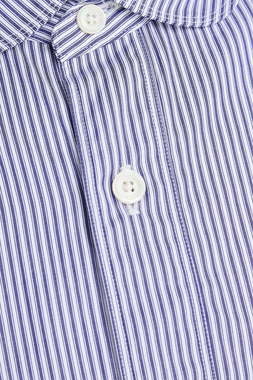 JUNYA WATANABE COMME DES GARÇONS Shell-paneled striped cotton-poplin shirt