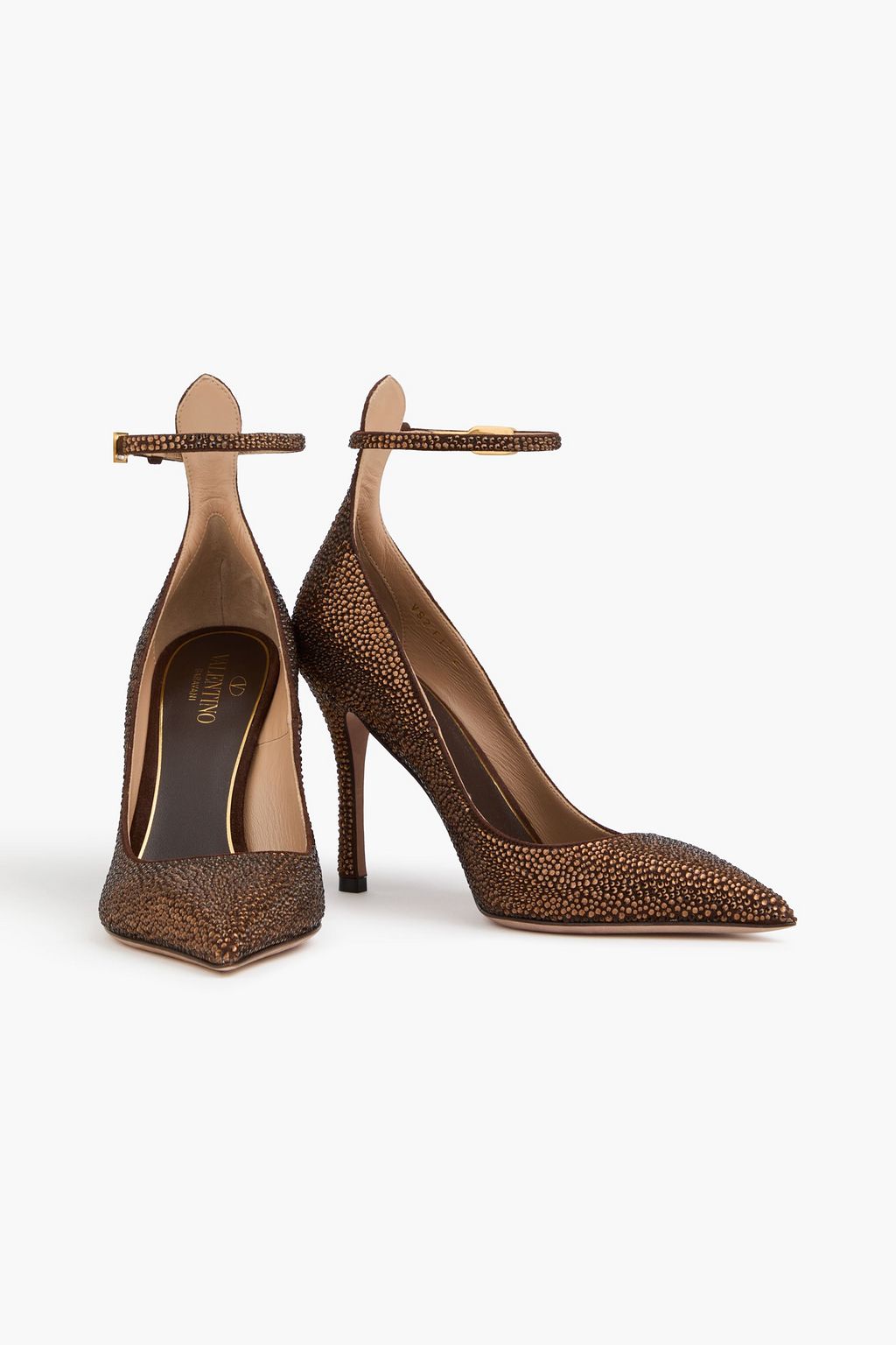 VALENTINO GARAVANI VLogo スエード パンプス クリスタル付き