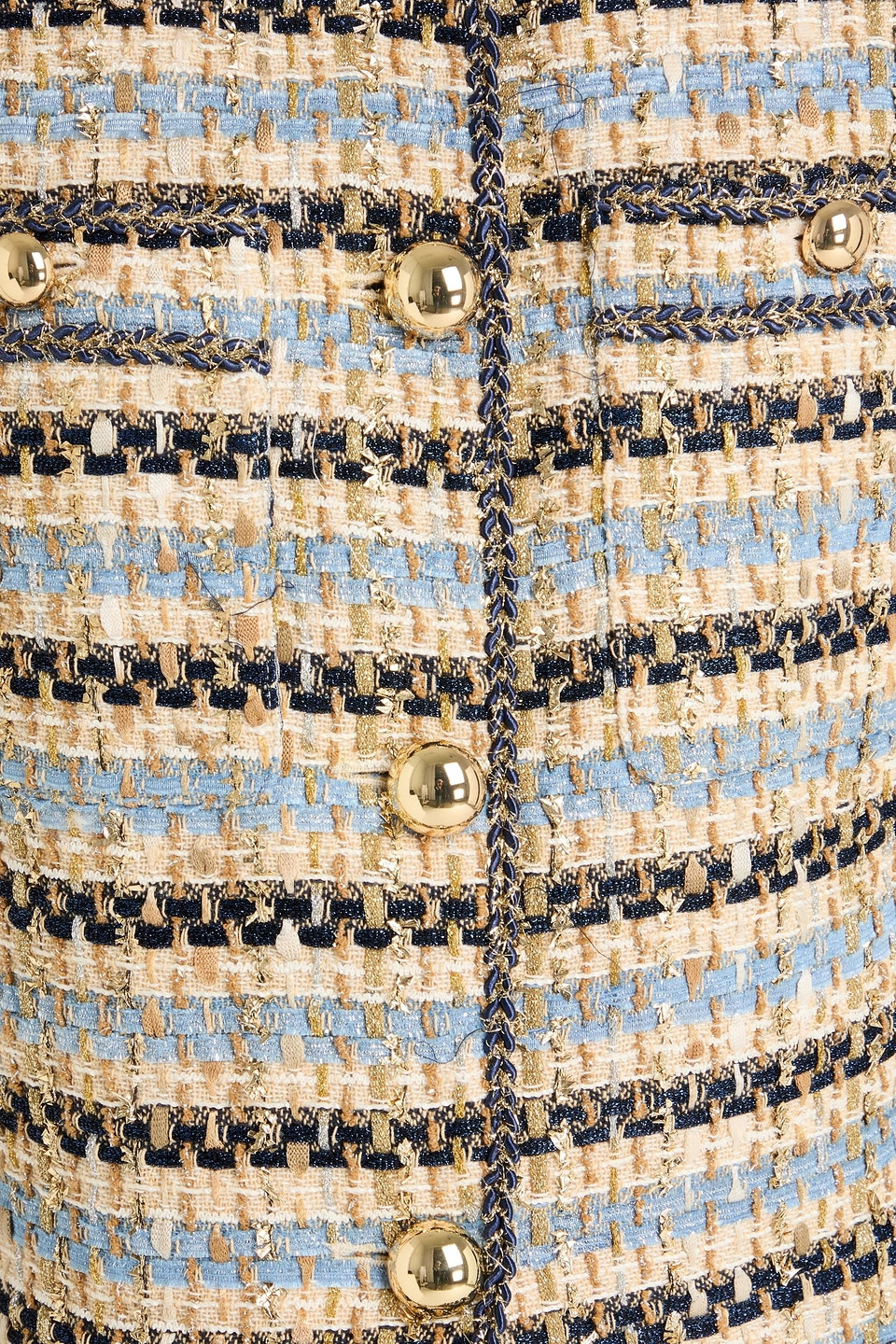 Veronica Beard Sumira Striped Metallic Tweed Jacket In Neutral