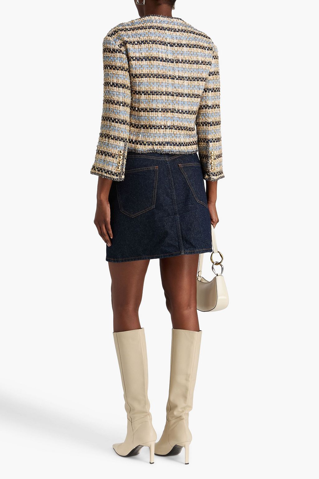 VERONICA BEARD Sumira striped metallic tweed jacket