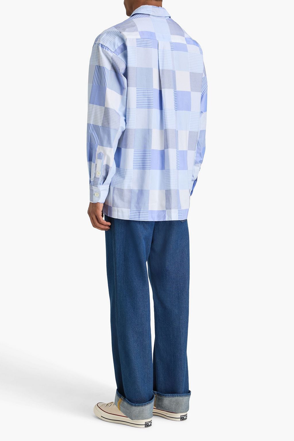 KENZO Patchwork-effect cotton-poplin shirt