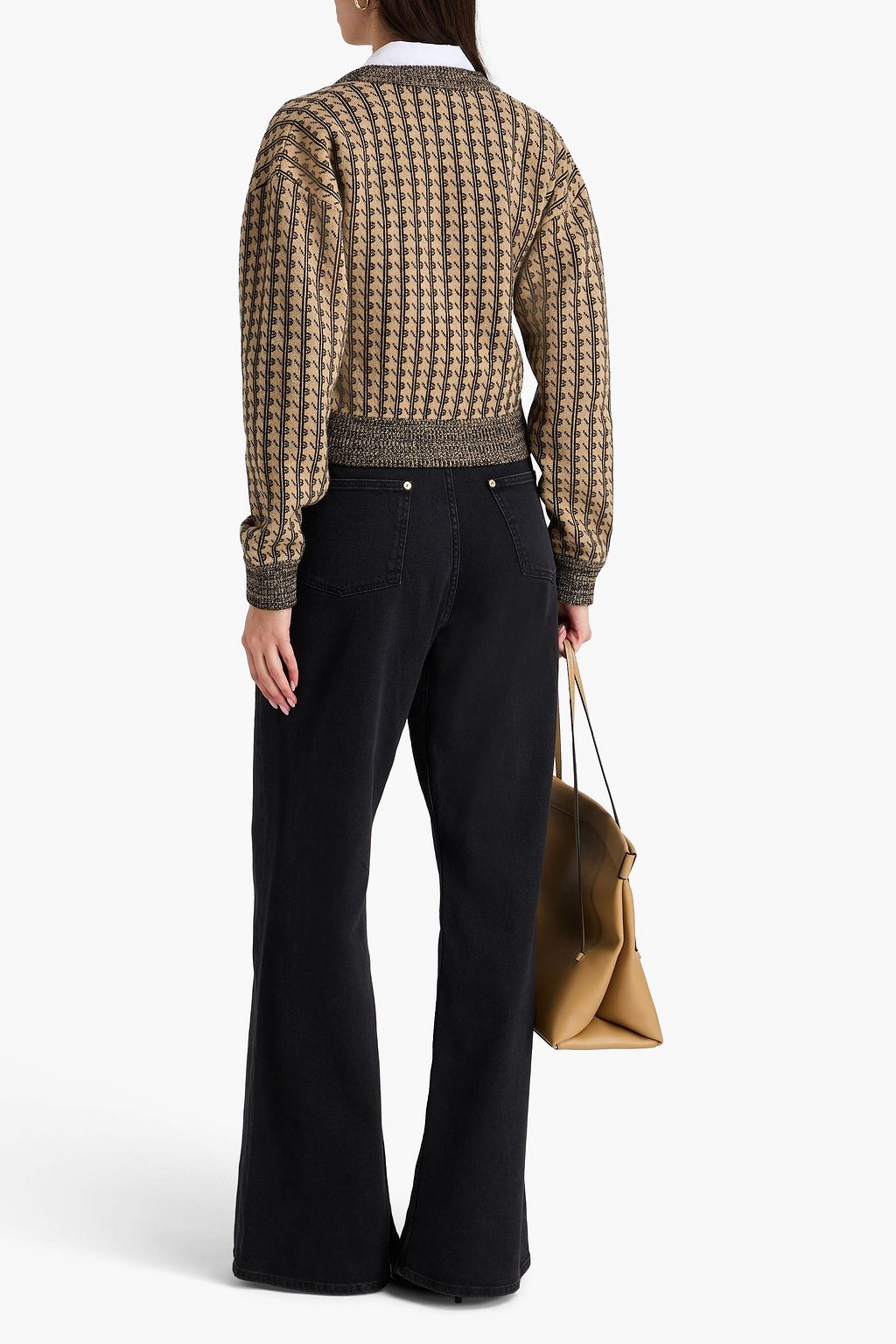 VICTORIA BECKHAM Jacquard-knit wool-blend cardigan