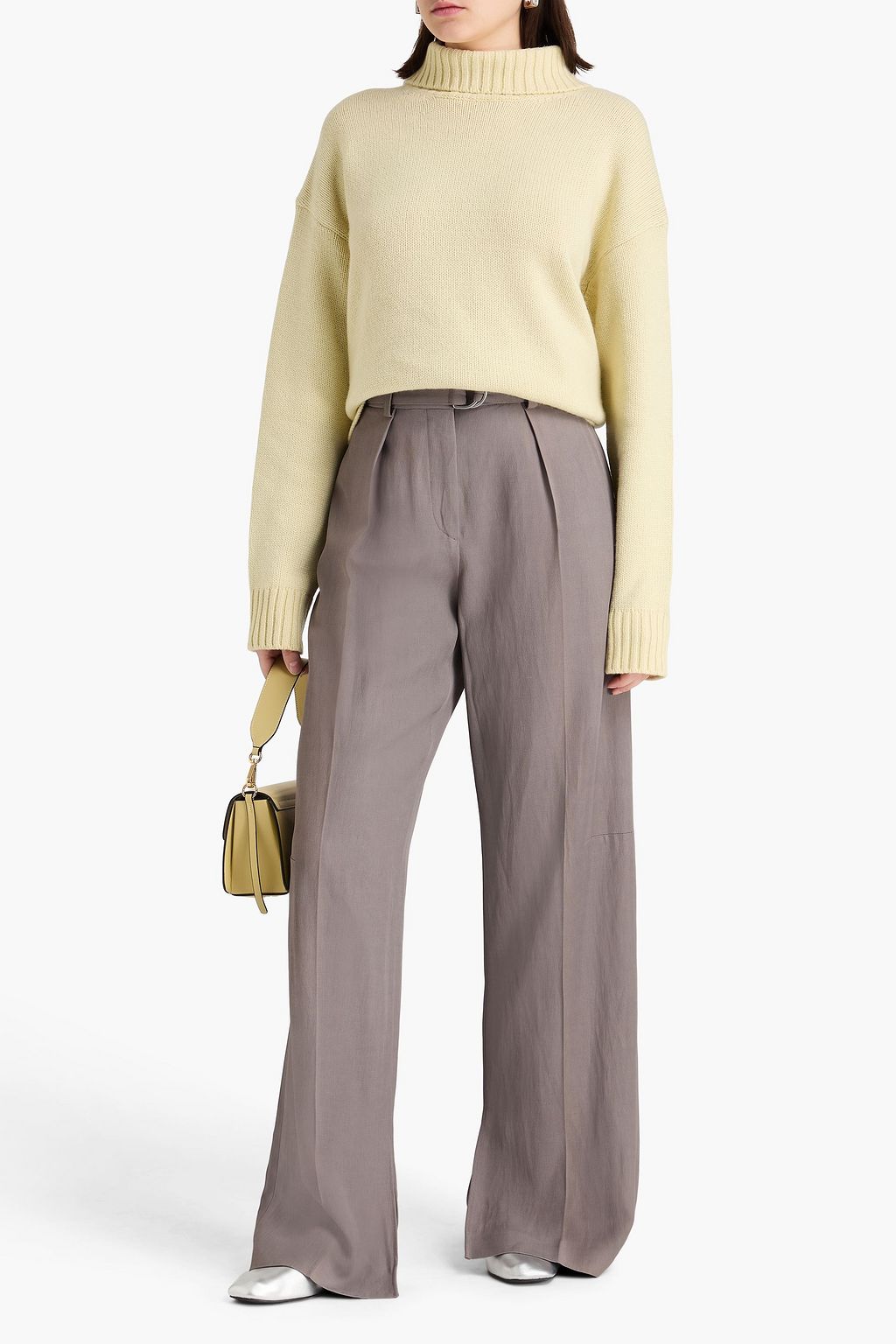 JIL SANDER كنزة رياضية بياقة عالية من مزيج الكشمير