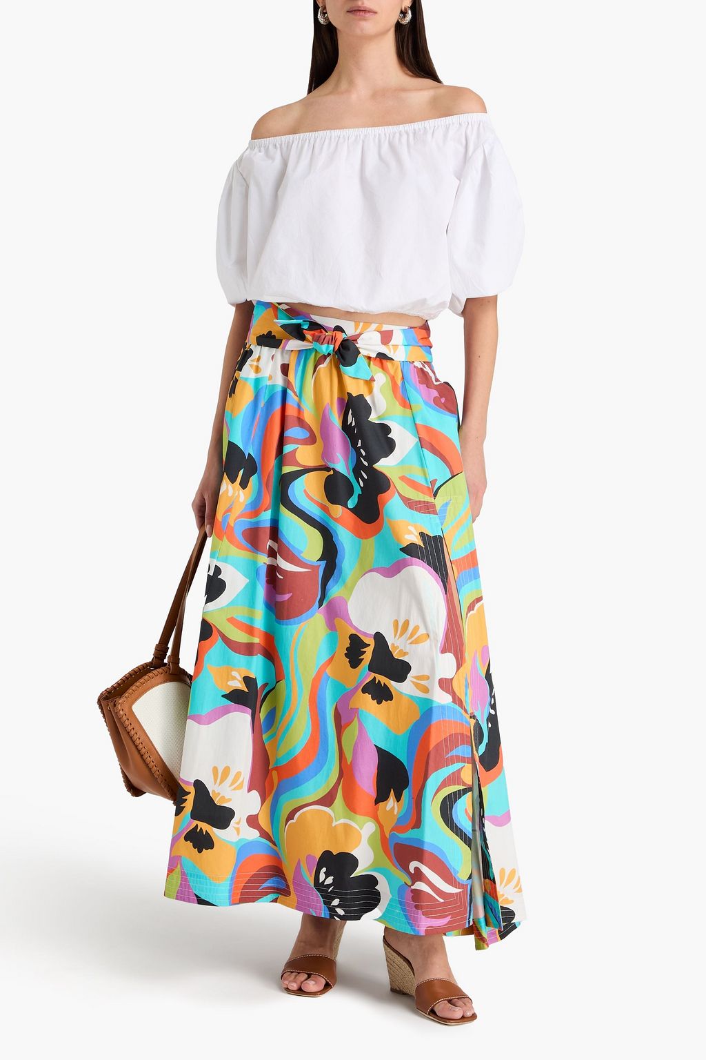 ETRO Printed cotton-poplin maxi skirt
