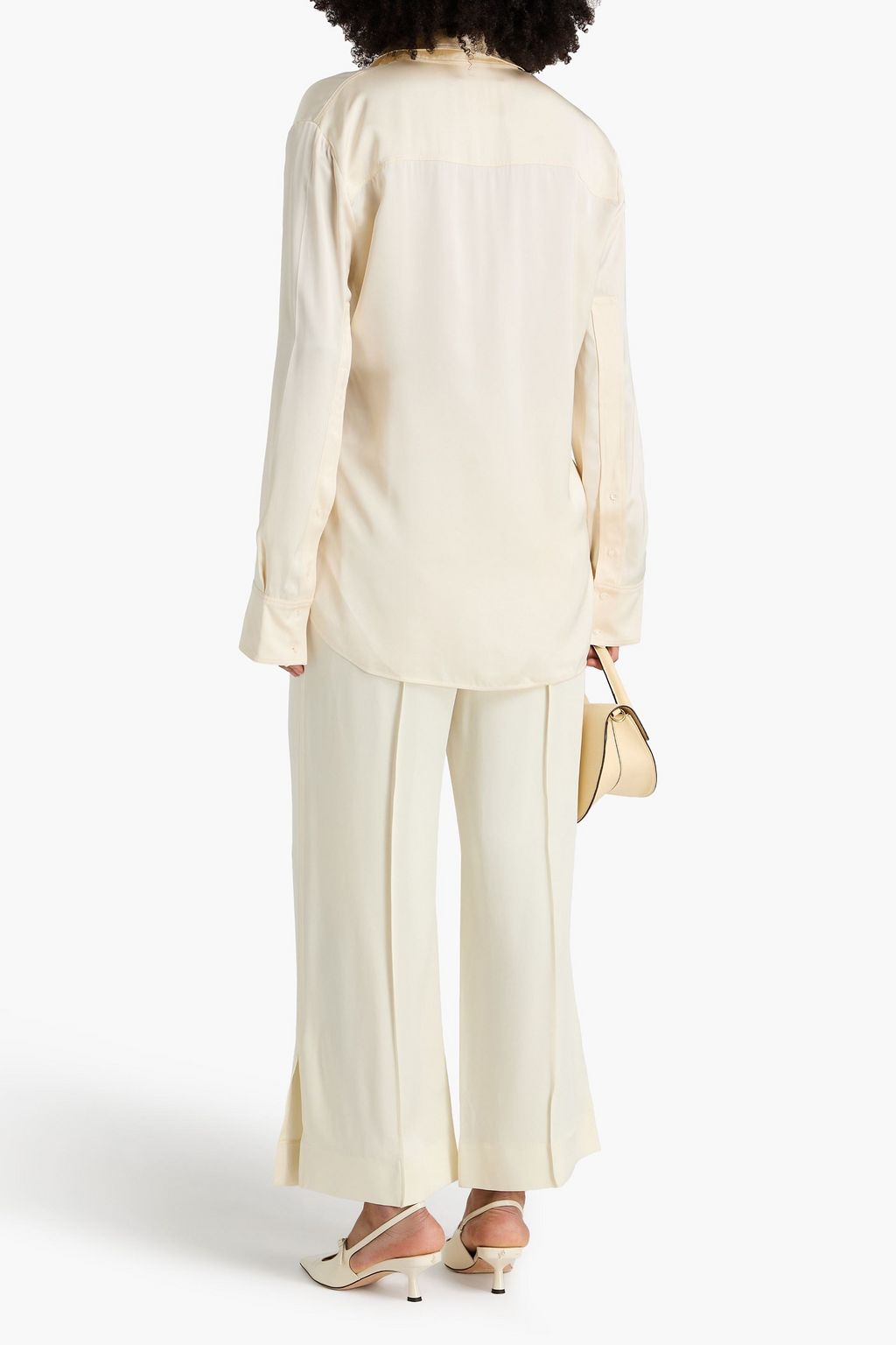 JIL SANDER Tie-detailed satin shirt