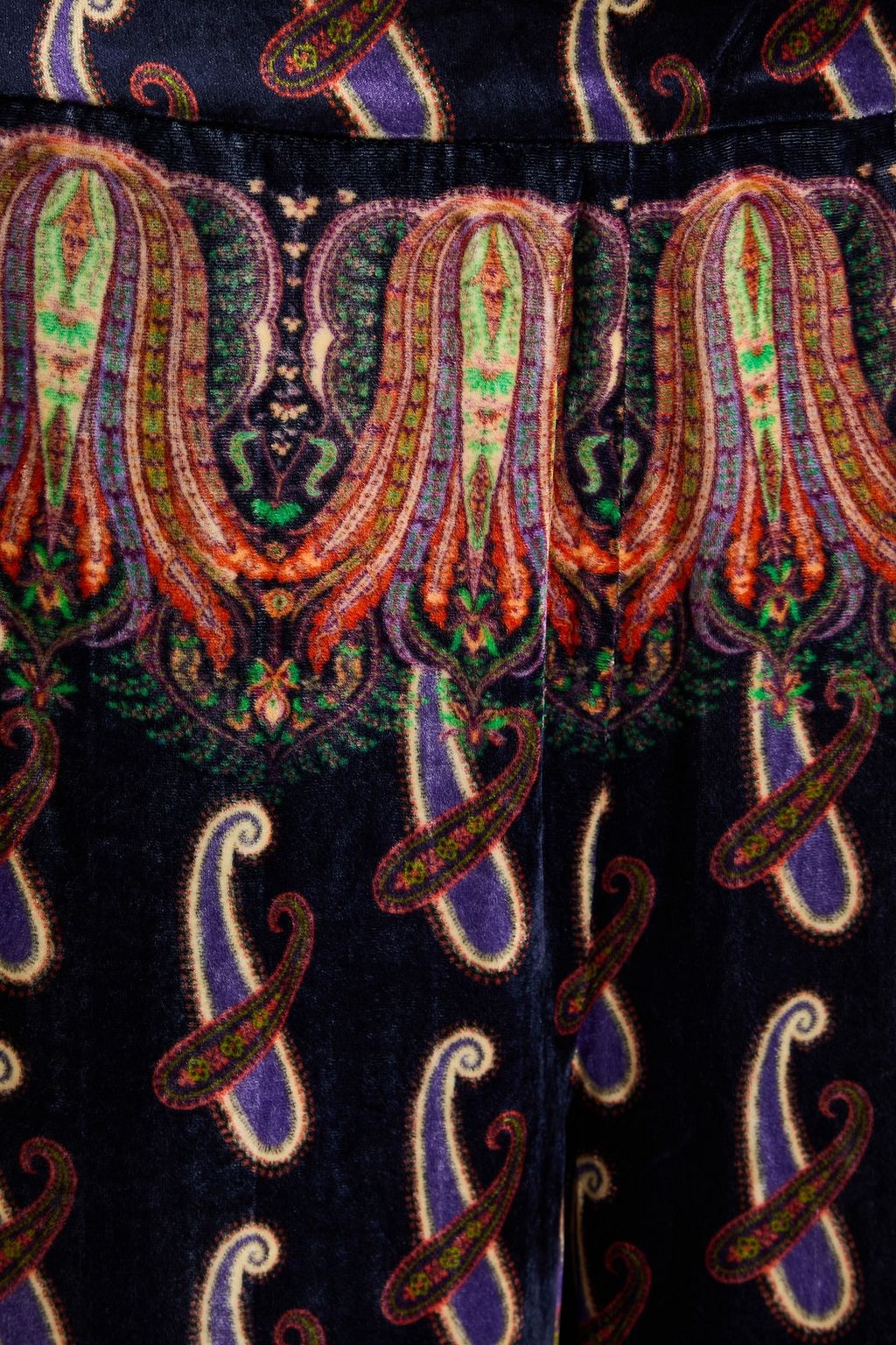 ETRO Paisley-print velvet wide-leg pants