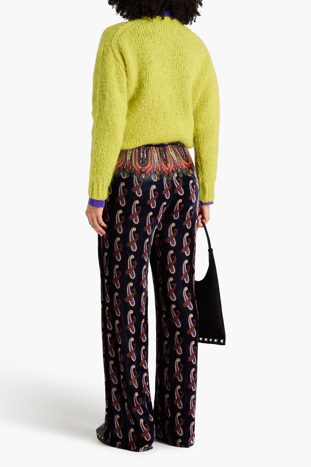 ETRO Paisley-print velvet wide-leg pants