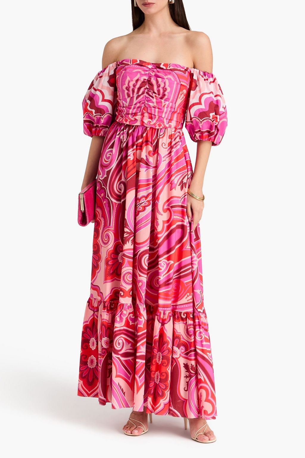 ETRO Off-the-shoulder paisley-print stretch-cotton poplin maxi dress