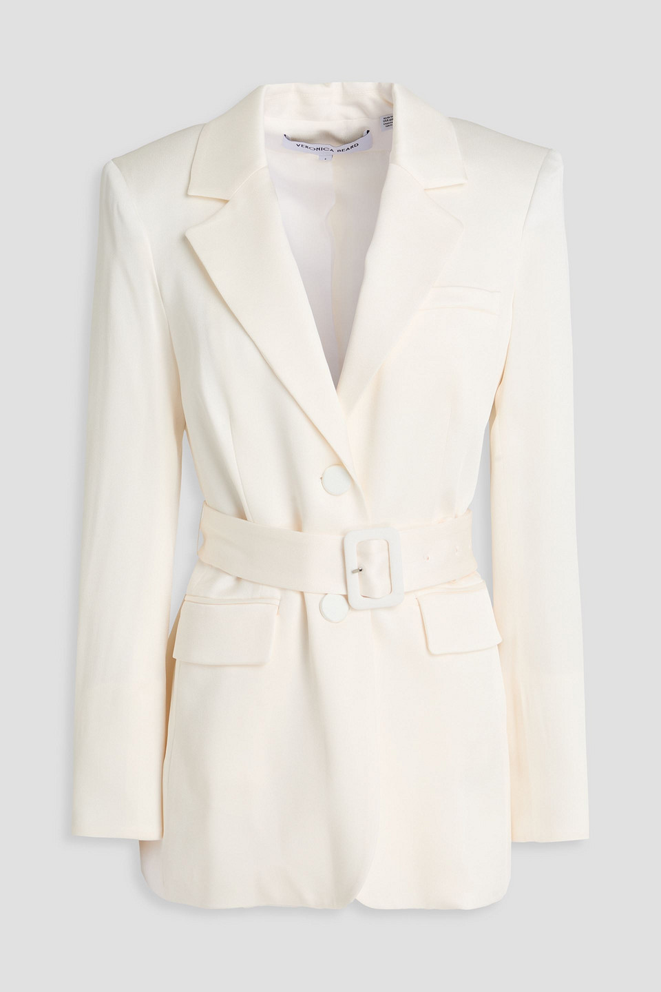veronica beard - ryanne dickey belted crepe de chine blazer - white - us 0
