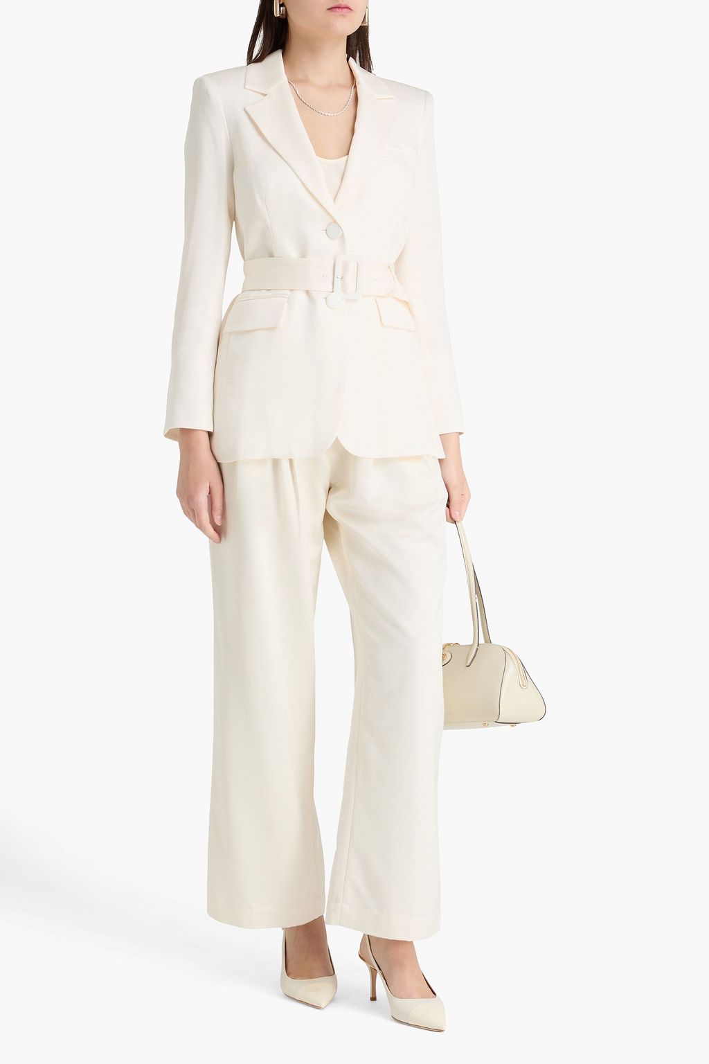 VERONICA BEARD Ryanne Dickey belted crepe de chine blazer | THE OUTNET