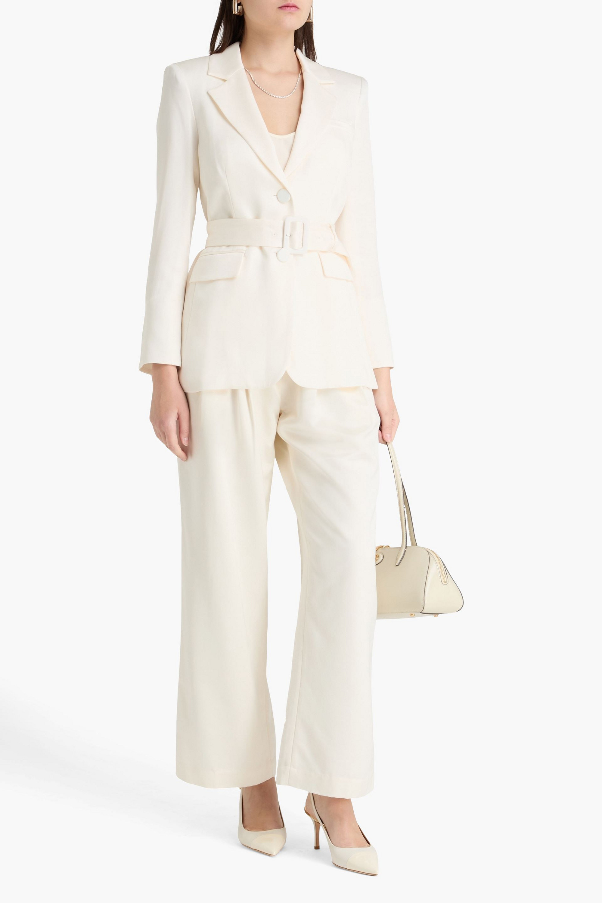 Veronica Beard Ryanne Dickey belted crepe de chine blazer