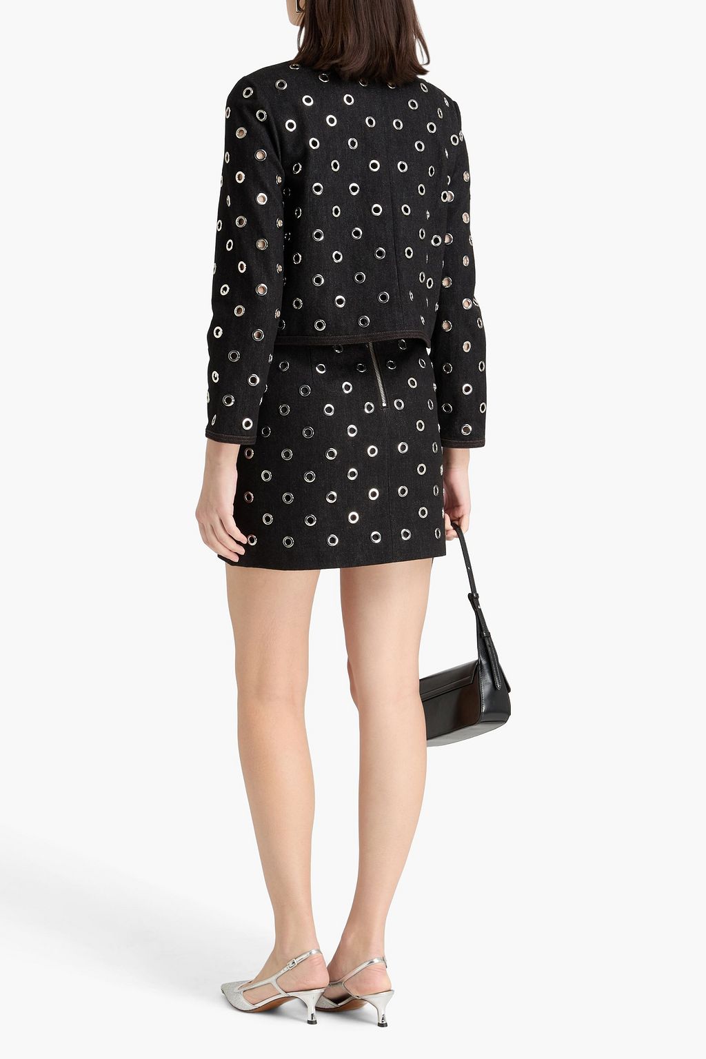 VERONICA BEARD Beale eyelet-embellished denim jacket