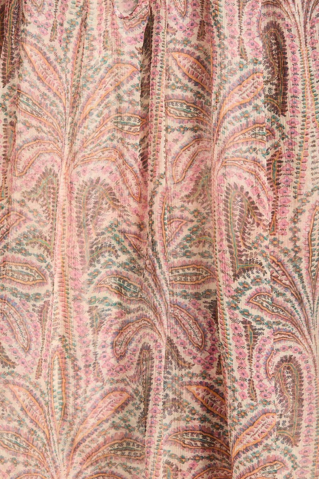 ETRO Ruffled printed silk-crepon blouse