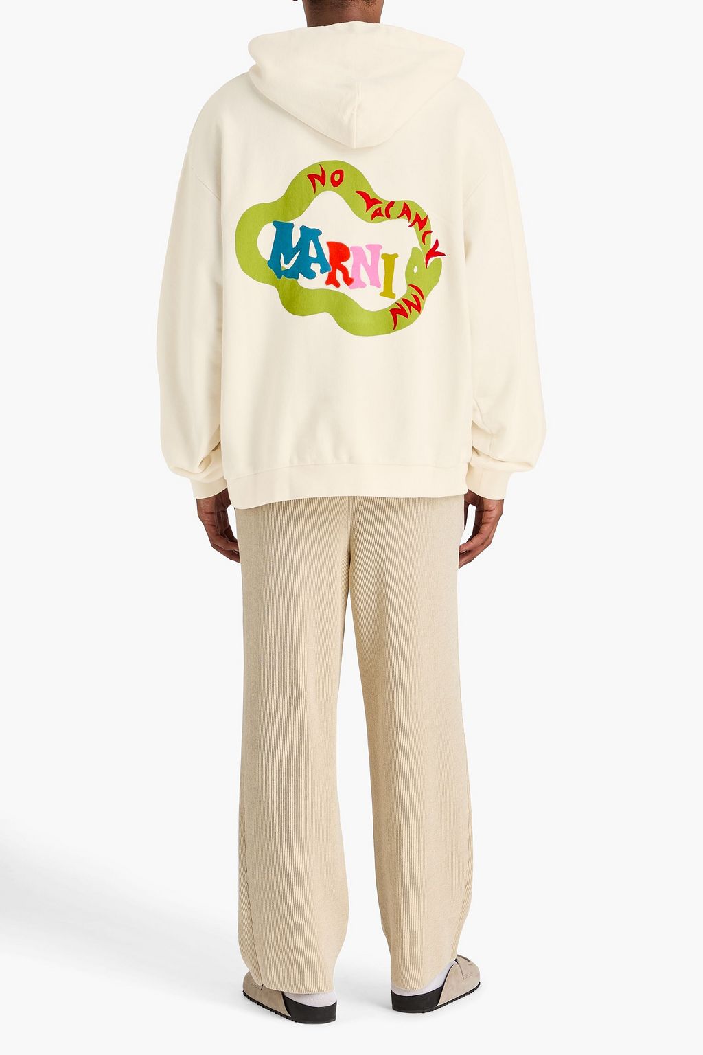 MARNI Printed French cotton-terry hoodie