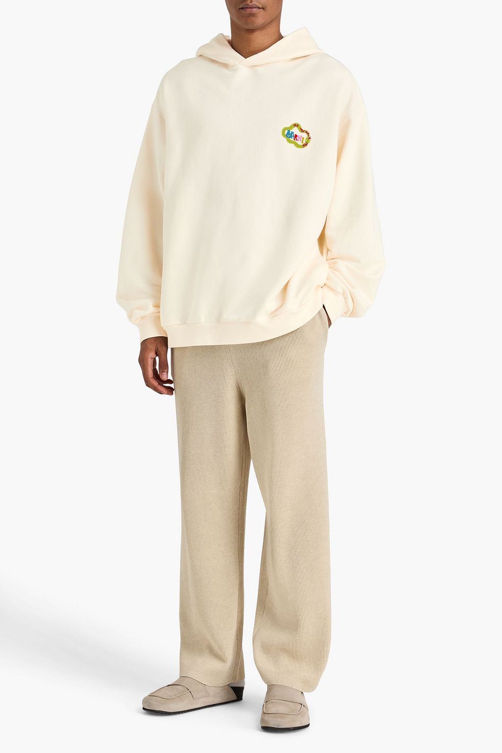 MARNI Printed French cotton-terry hoodie