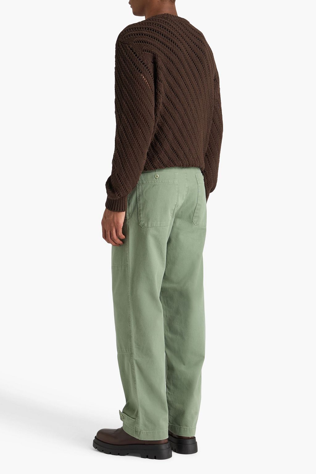 LEMAIRE Belted cotton-gabardine pants