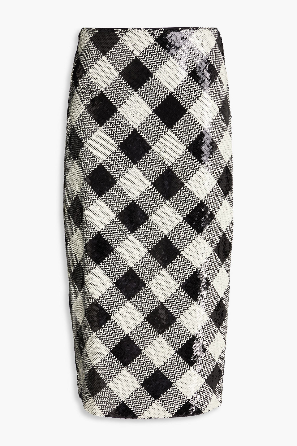 Veronica Beard Allora Checked Sequined Crepe Midi Skirt In Black