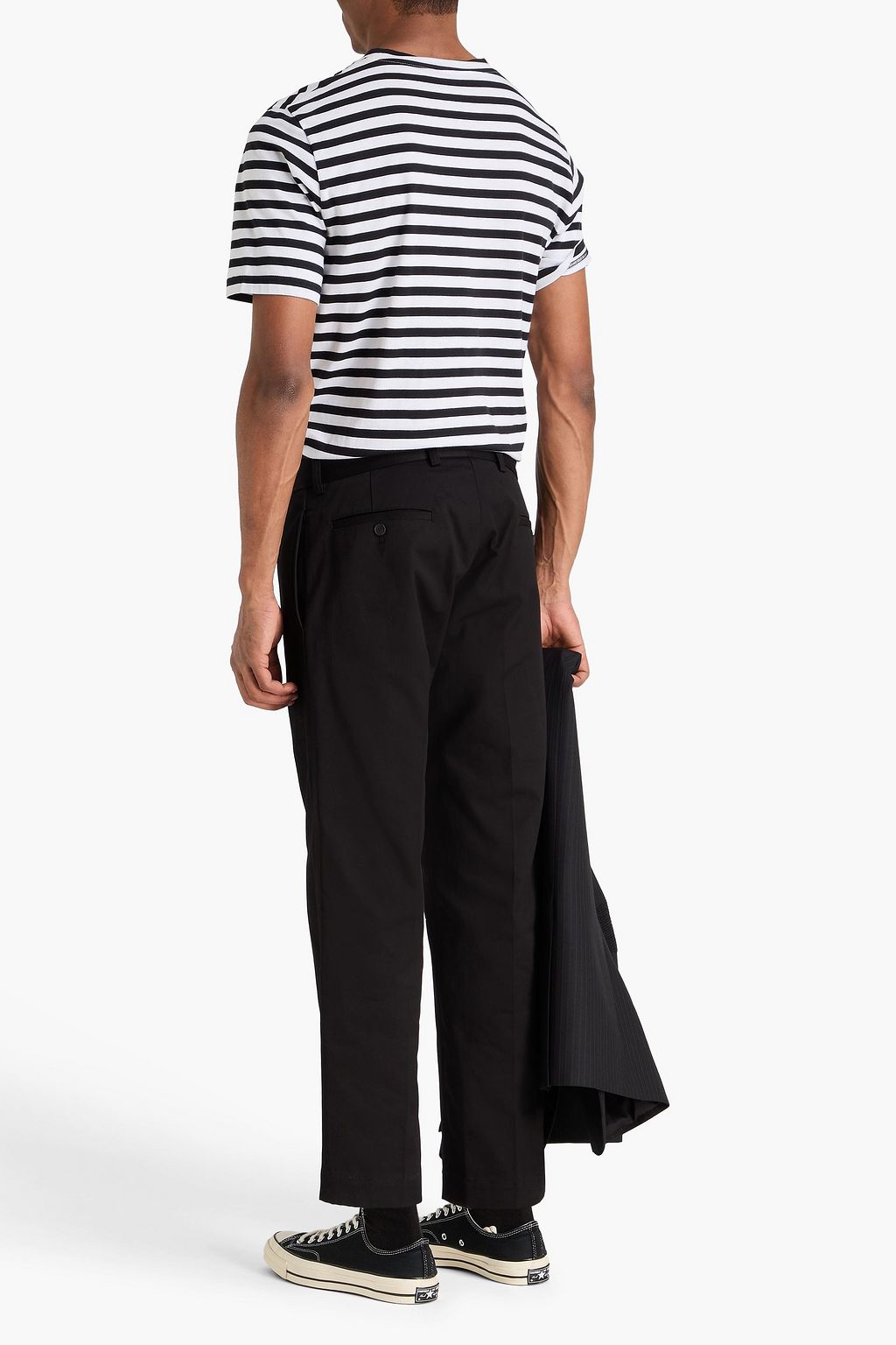 JUNYA WATANABE COMME DES GARÇONS X BROOKS BROTHERS Cropped slim-fit peated cotton-twill pants