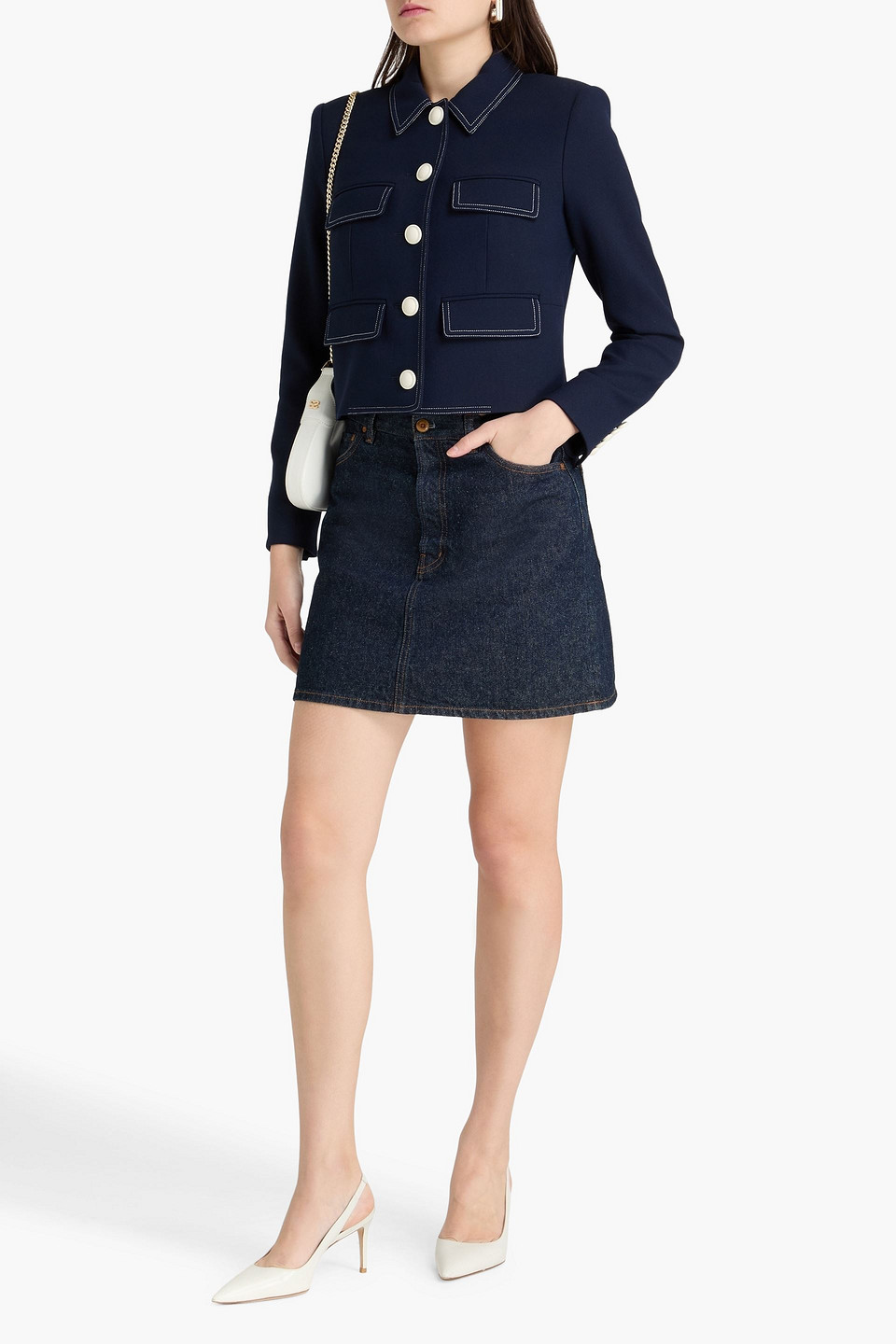  Veronica Beard - Jacke „constantine“ Aus Crêpe - Blau - Us 2 