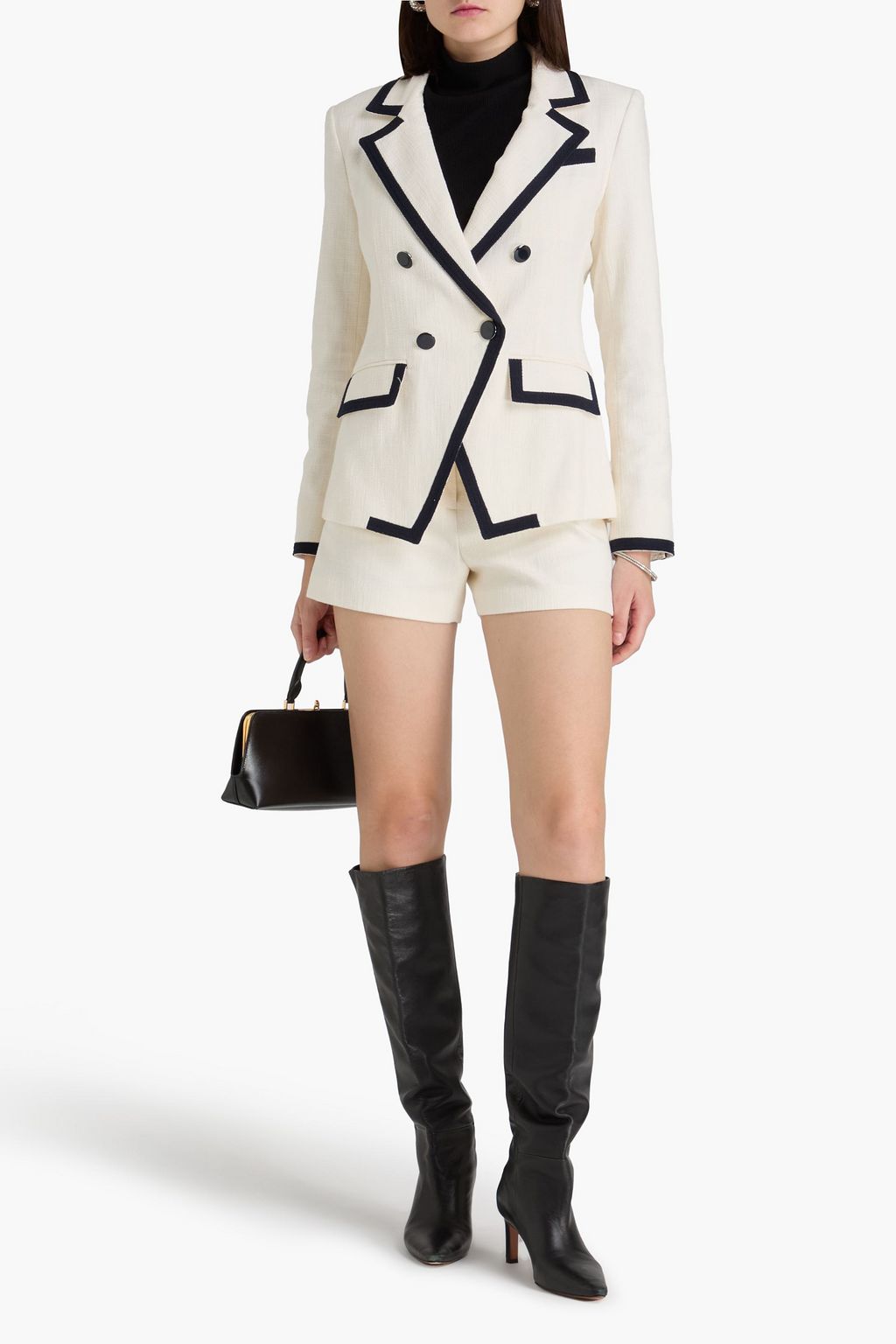 VERONICA BEARD Edison double-breasted cotton-blend tweed blazer