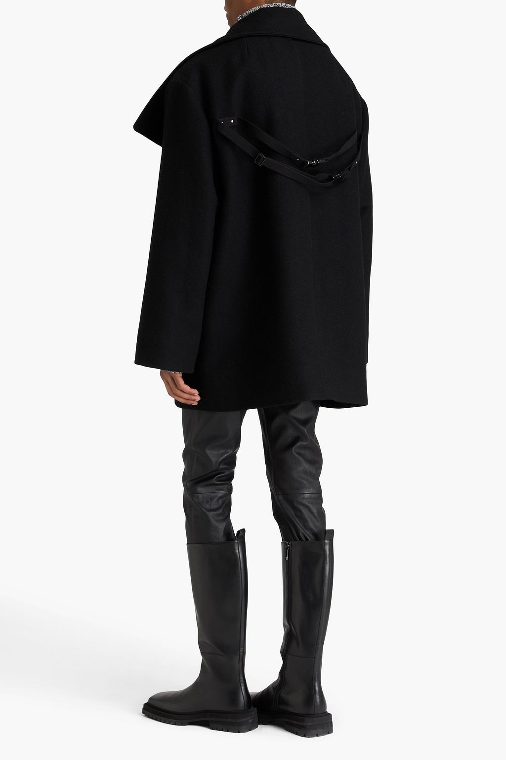 RICK OWENS Buckled wool-felt peacoat