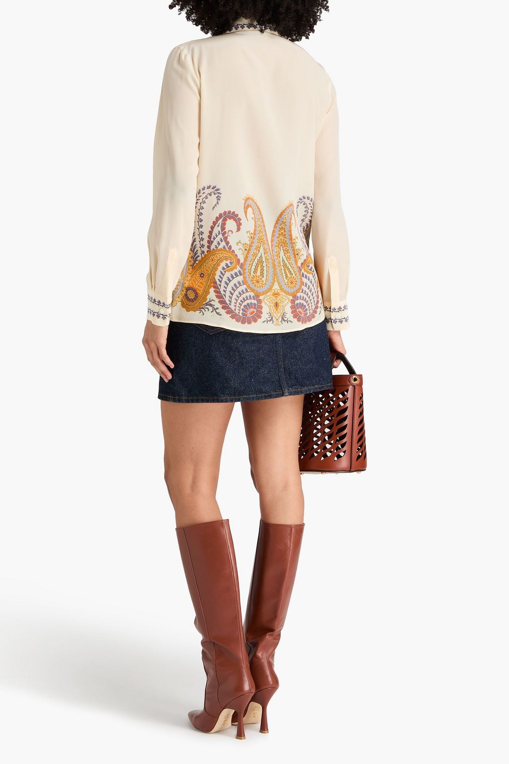 ETRO Hemd aus Crêpe de Chine aus Seide mit Paisley-Print