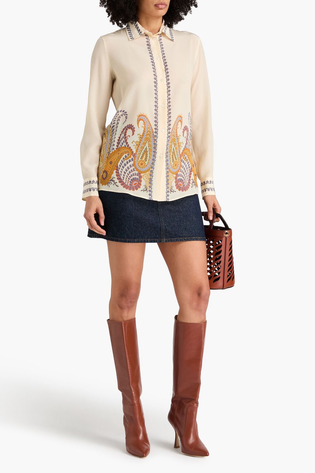 ETRO Hemd aus Crêpe de Chine aus Seide mit Paisley-Print