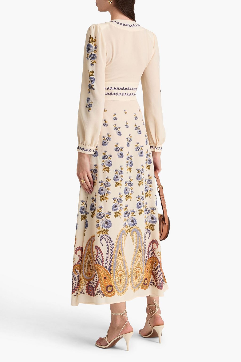 ETRO فستان متوسط الطول من الكريب مزين بطبعة بيزلي