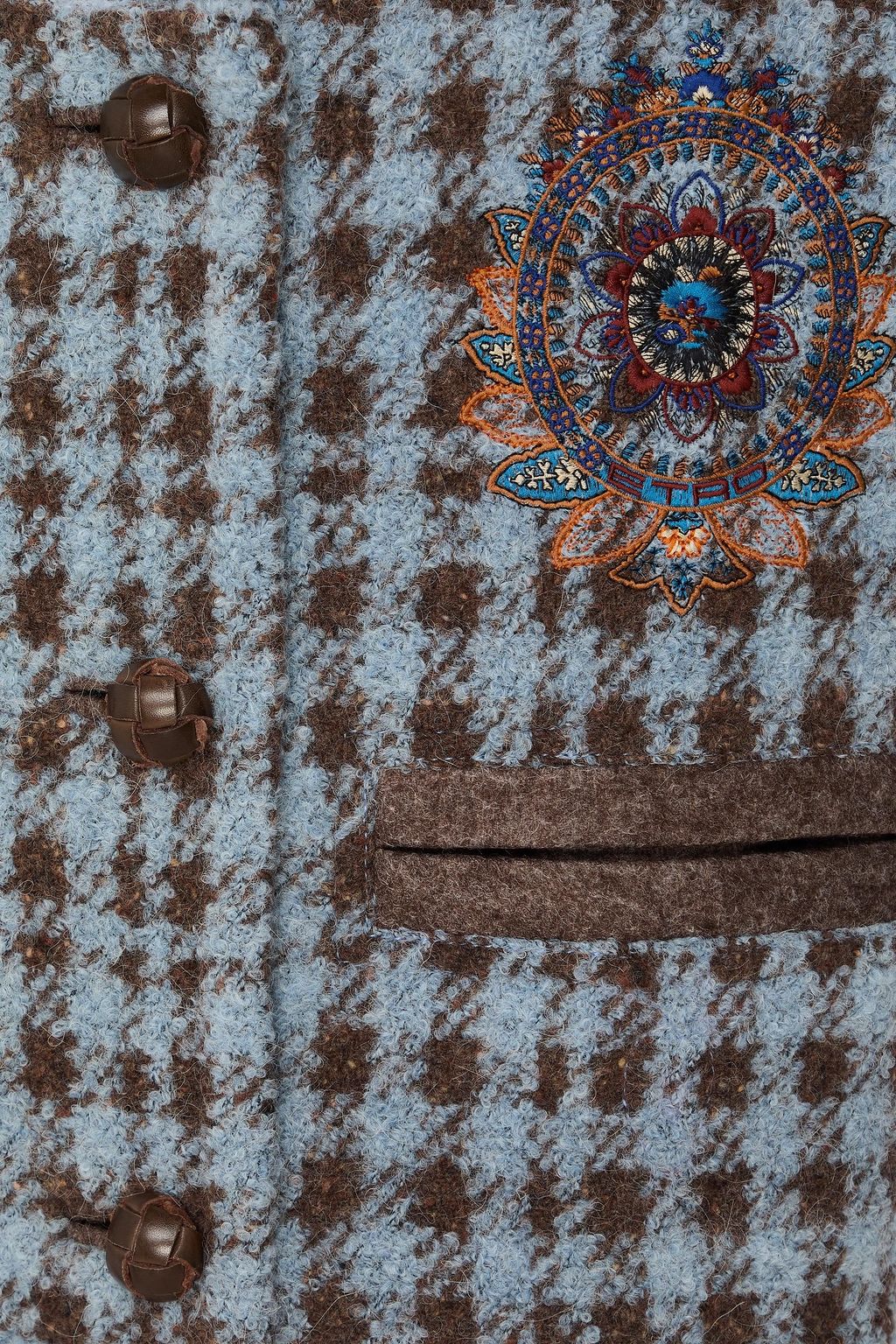 ETRO Double-breasted houndstooth bouclé-tweed vest