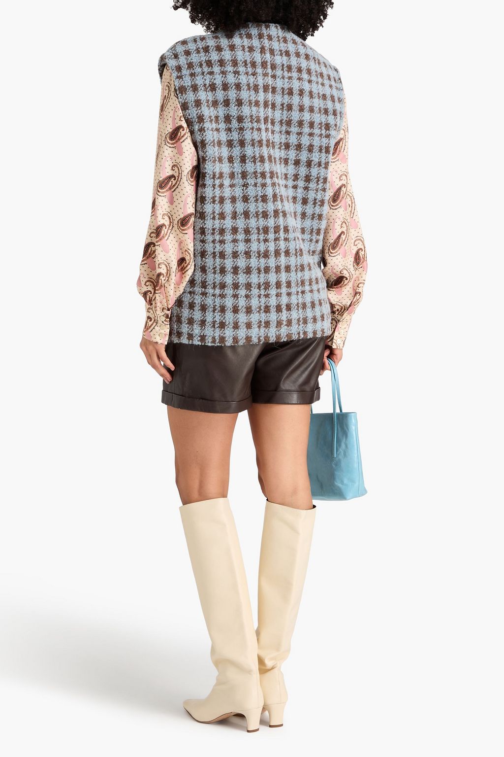 ETRO Double-breasted houndstooth bouclé-tweed vest