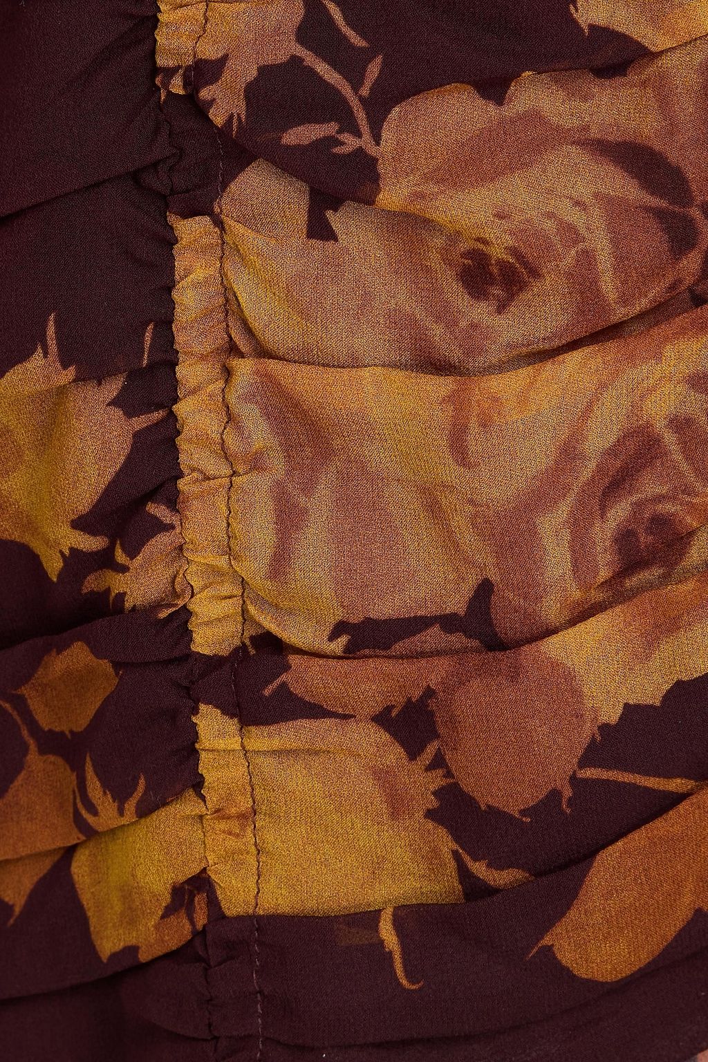 ALESSANDRA RICH Ruched floral-print silk-chiffon mini dress