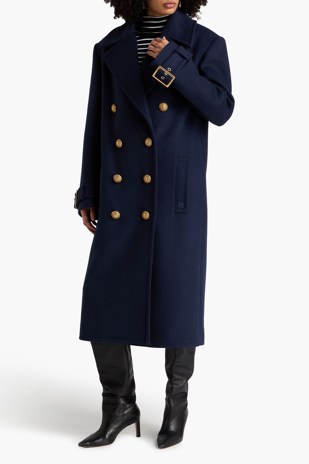BALMAIN Double-breasted wool-felt coat