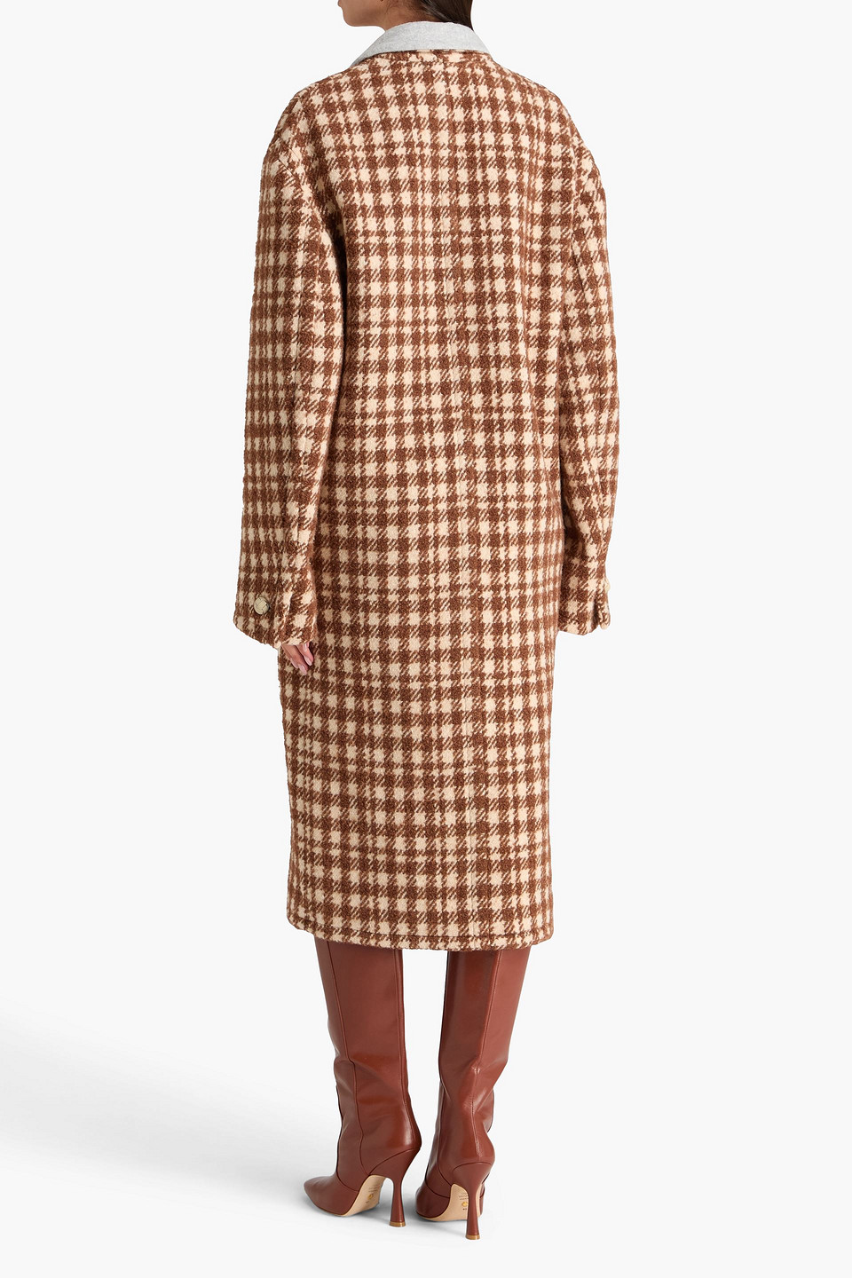  Etro - Double-breasted Houndstooth Bouclé-tweed Coat - Brown - It 44 