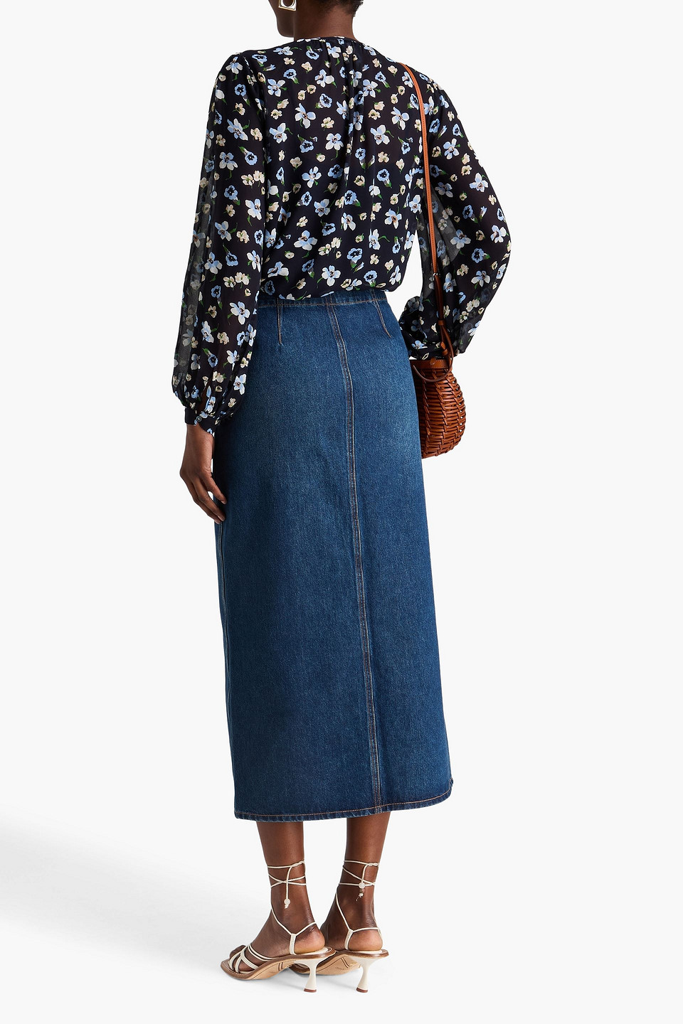  Veronica Beard - Alec Floral-print Silk-georgette Blouse - Blue - Us 0 
