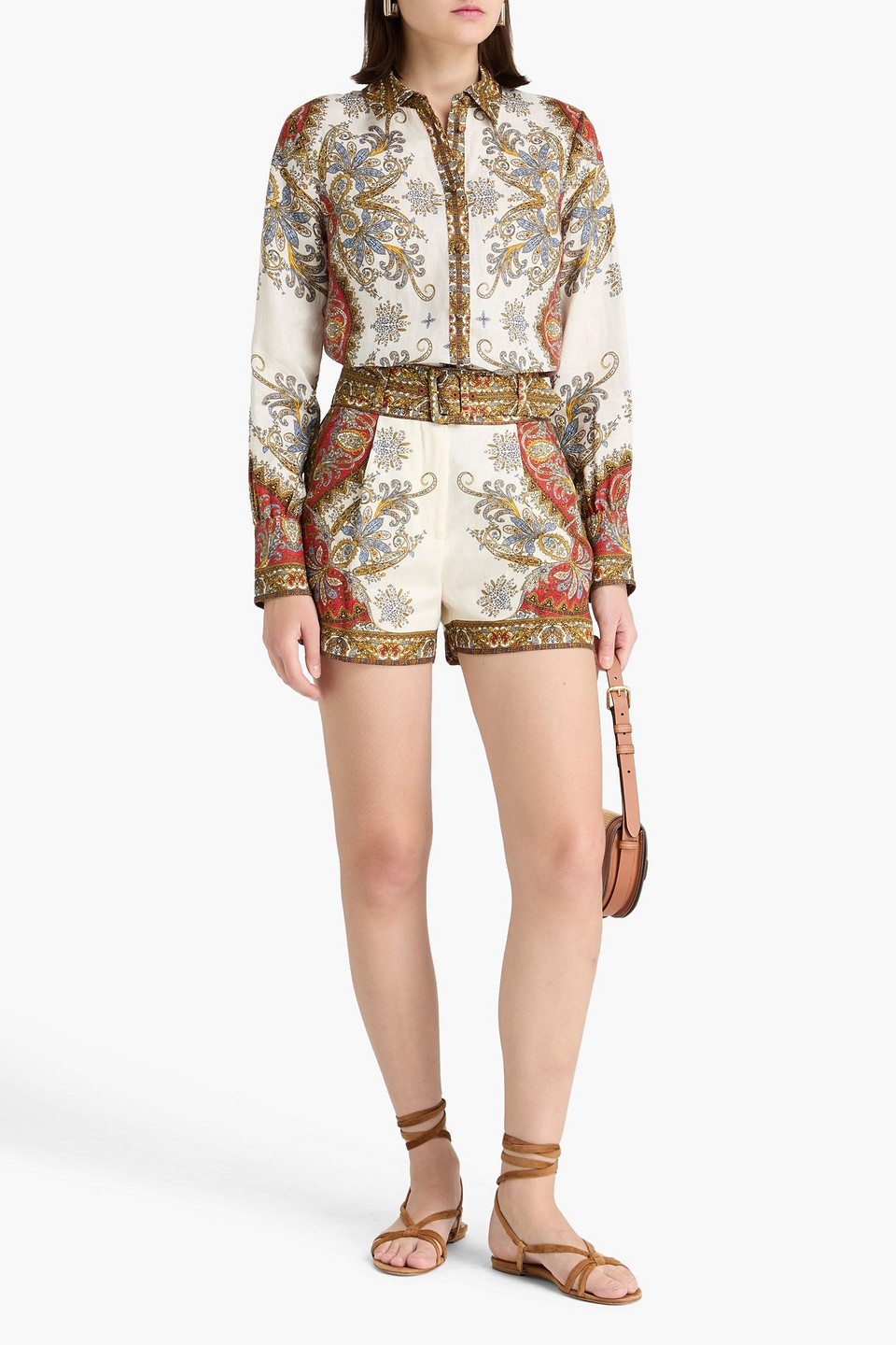  Veronica Beard - Hemd „maryam“ Aus Leinen Mit Paisley-print - Weiß - Us 12 