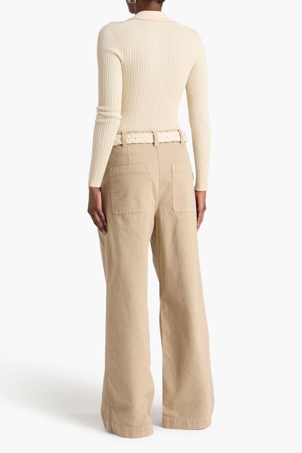 BRUNELLO CUCINELLI Cotton-blend gabardine wide-leg pants