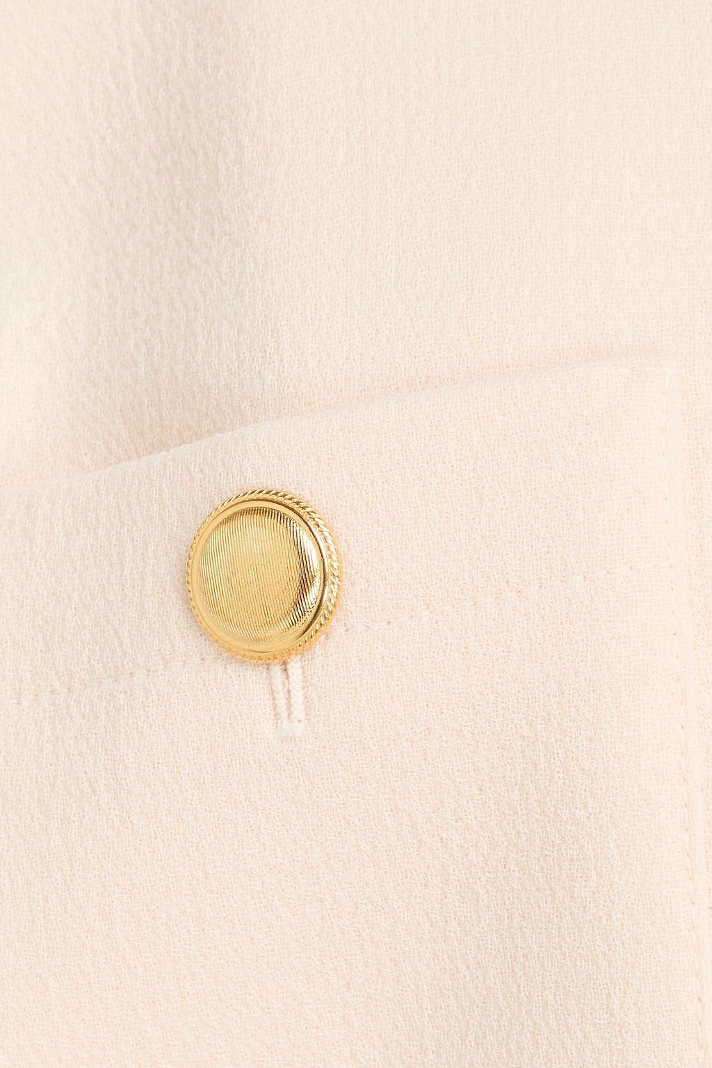 ALESSANDRA RICH Cropped satin-trimmed wool-crepe jacket