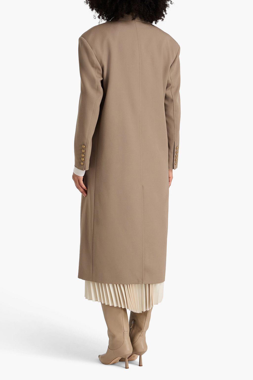 BALMAIN Double-breasted wool-crepe coat