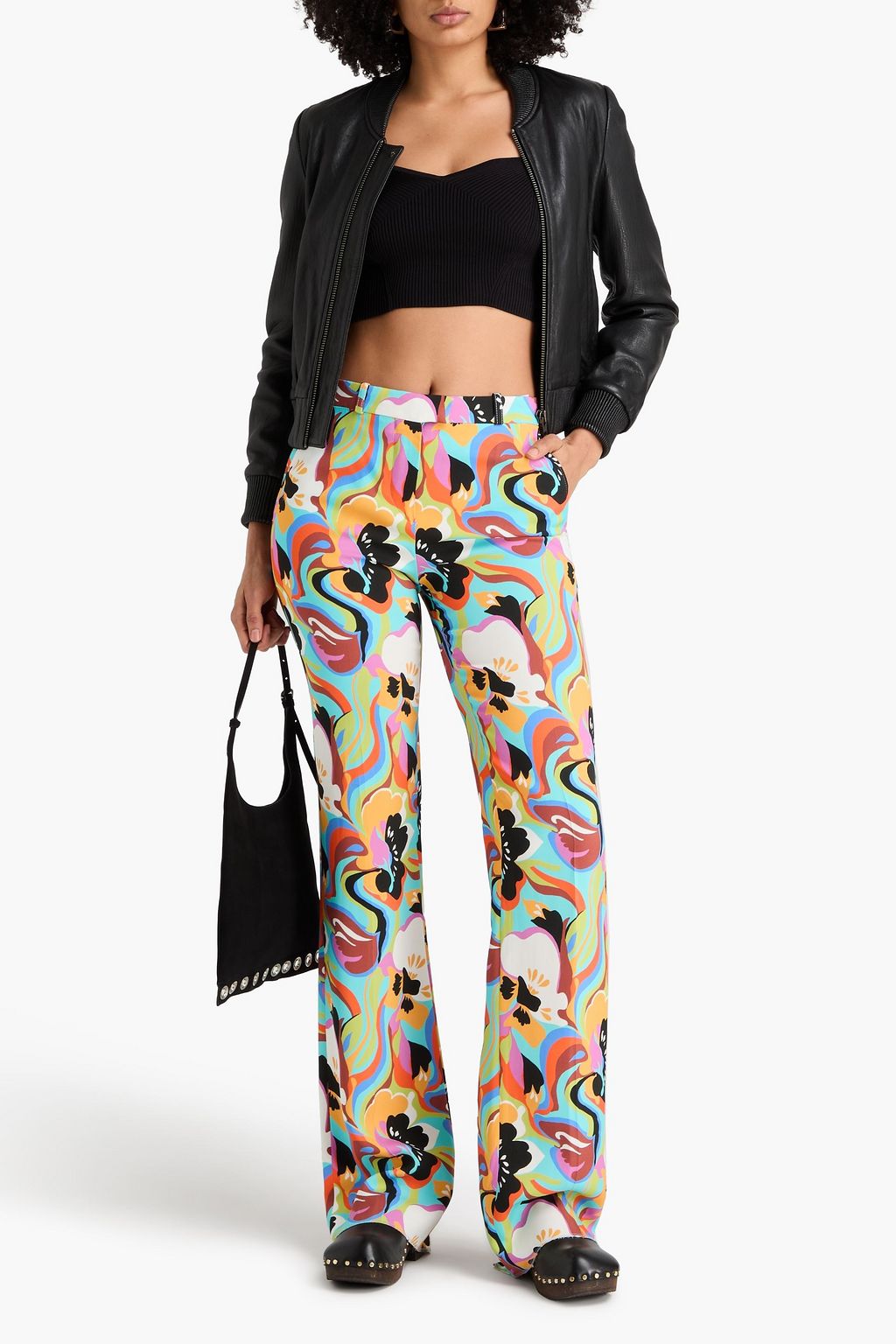 ETRO Floral-print crepe bootcut pants