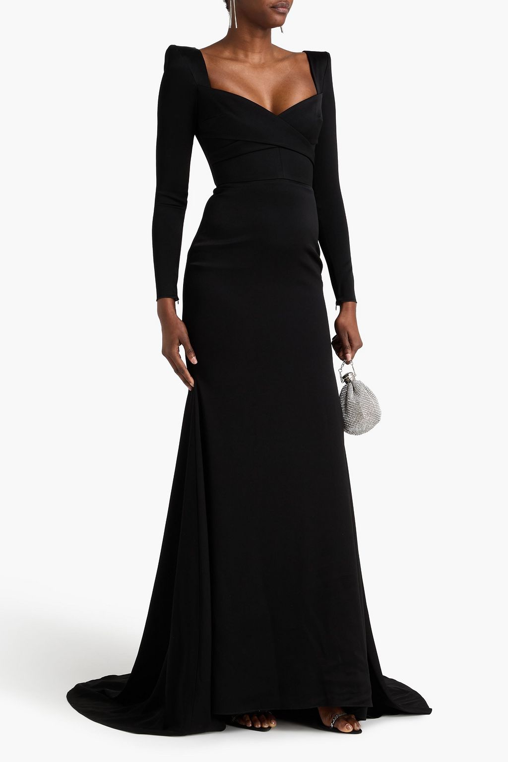 ALEX PERRY Wrap-effect satin-crepe gown