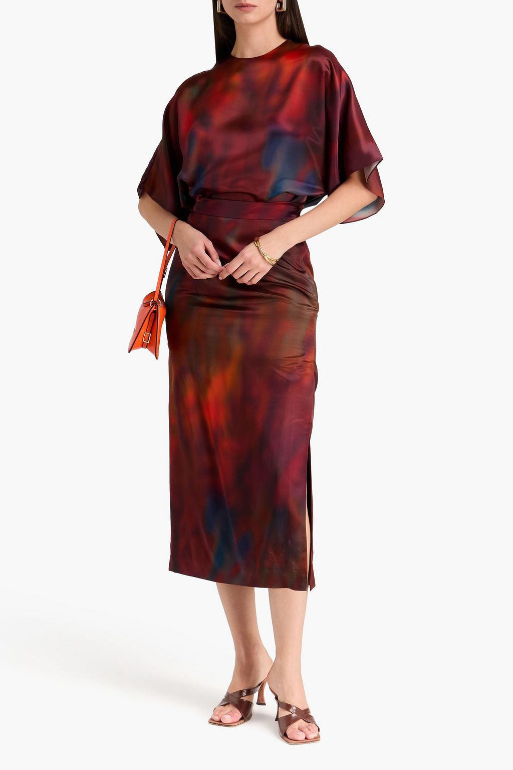 ROKSANDA Printed satin top