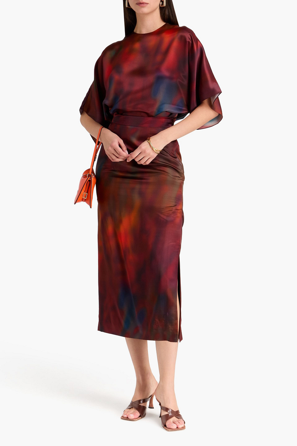  Roksanda - Printed Satin Top - Burgundy - Uk 12 