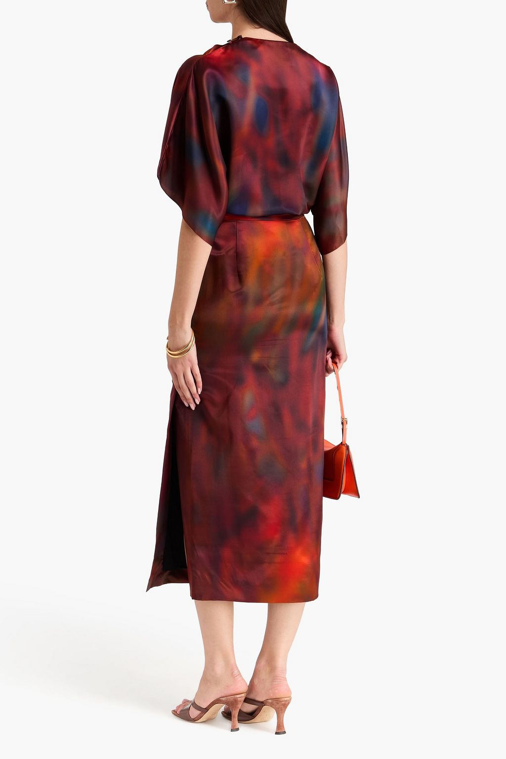 ROKSANDA Irma printed satin midi skirt