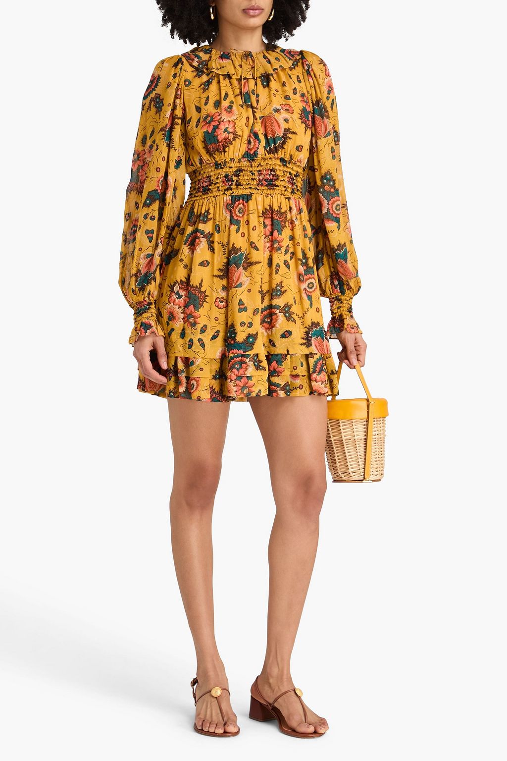ULLA JOHNSON Ruffled floral-print silk-chiffon mini dress | THE OUTNET ULLA JOHNSON Ruffled floral-print silk-chiffon mini dress | THE OUTNET
