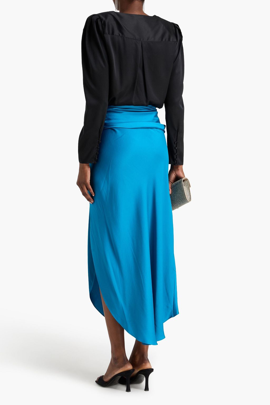 SIMKHAI Draped satin-crepe maxi skirt