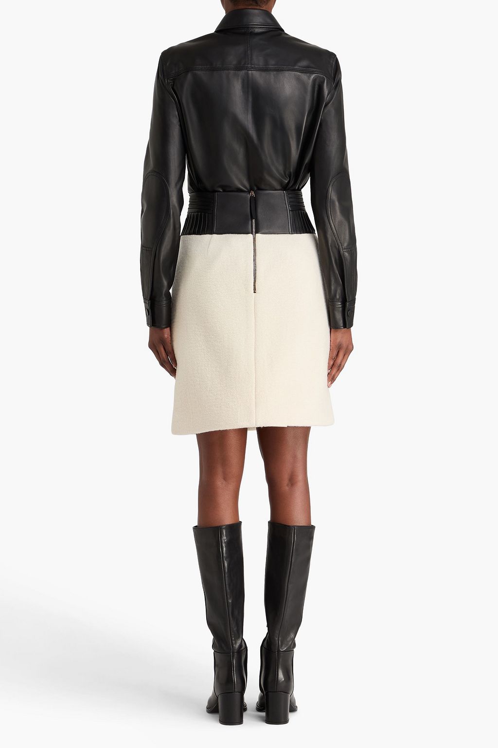GABRIELA HEARST Felix leather-trimmed cashmere skirt