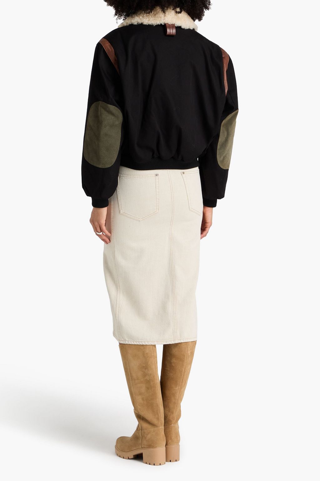 FRAME コットンツイル ボンバージャケット ムートントリム