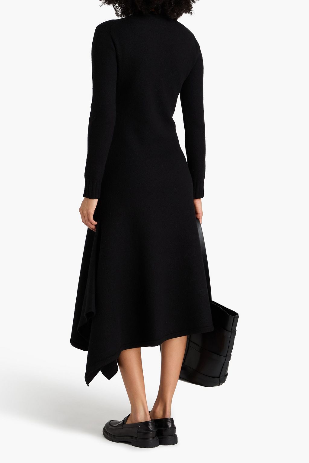JIL SANDER Draped bouclé wool midi dress