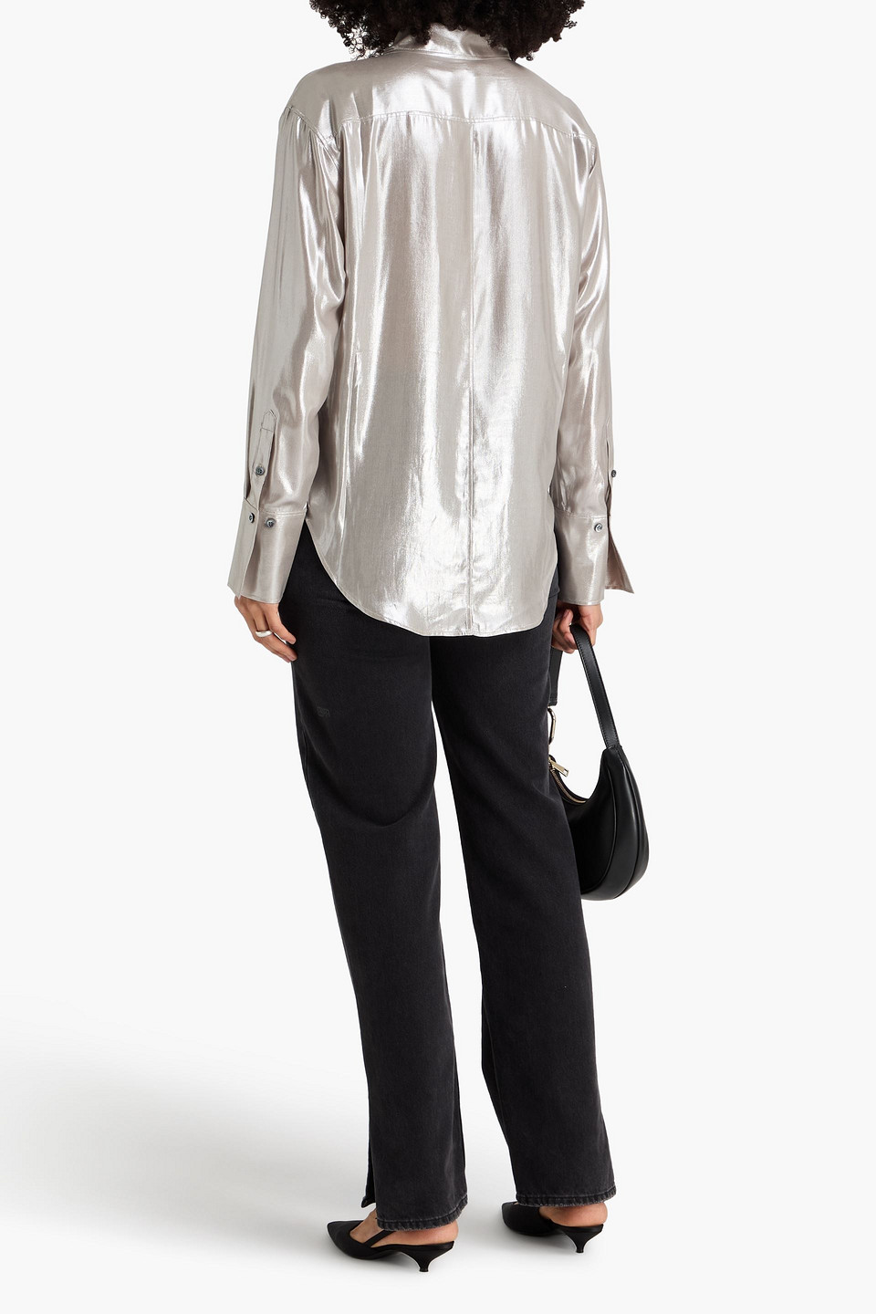  Frame - The Standard Lamé Shirt - Metallic - Xs 